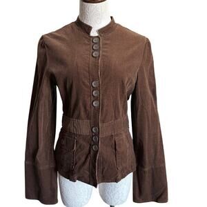 DarkAcademia Brown Corduroy Jacket Fitted Steampunk Boho Vintage Y2K XL/runs sm